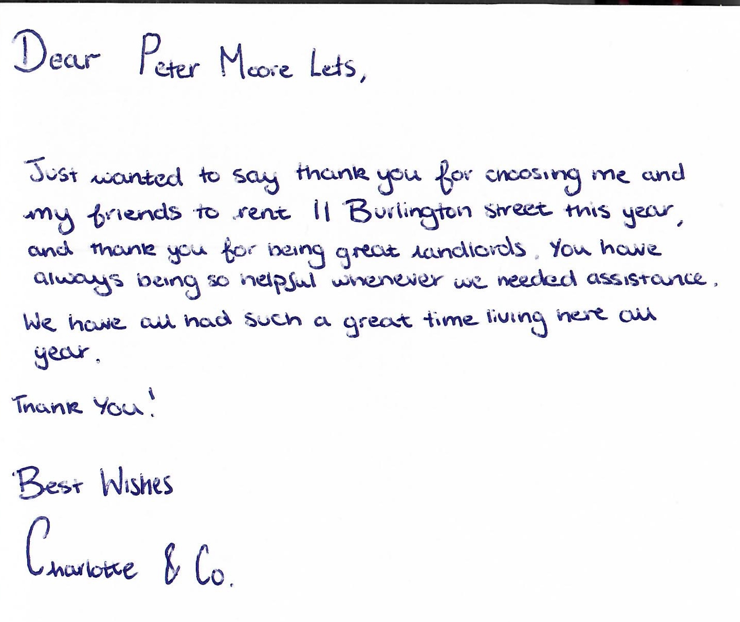 Testimonials for lettings